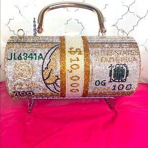 Blinged out Money bag purse